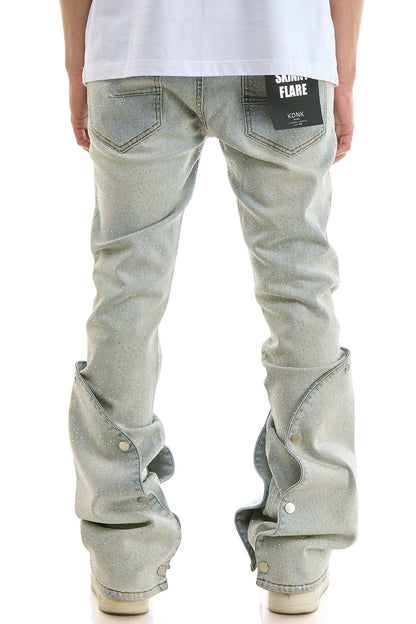 KND4979 Lt.Blue | KDNK Double-Layered Rhinestone Jeans