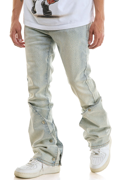 KND4979 Lt.Blue | KDNK Double-Layered Rhinestone Jeans