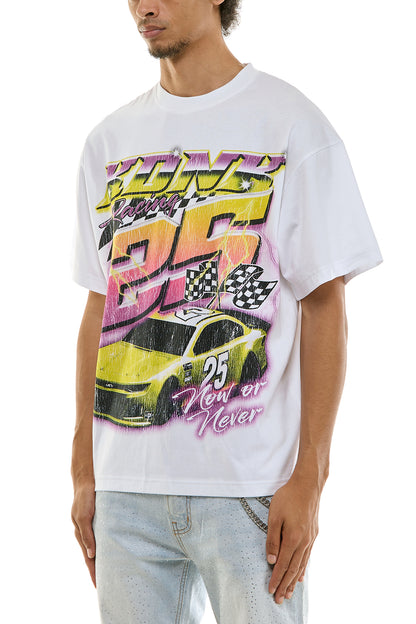 KNT054 White | KDNK Racing Graphic Tee
