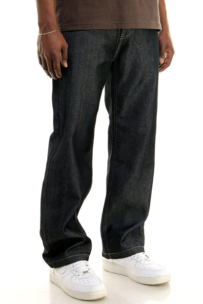 RJ168 Black/Khaki | KDNK Color-Stitch Raw Denim Jeans