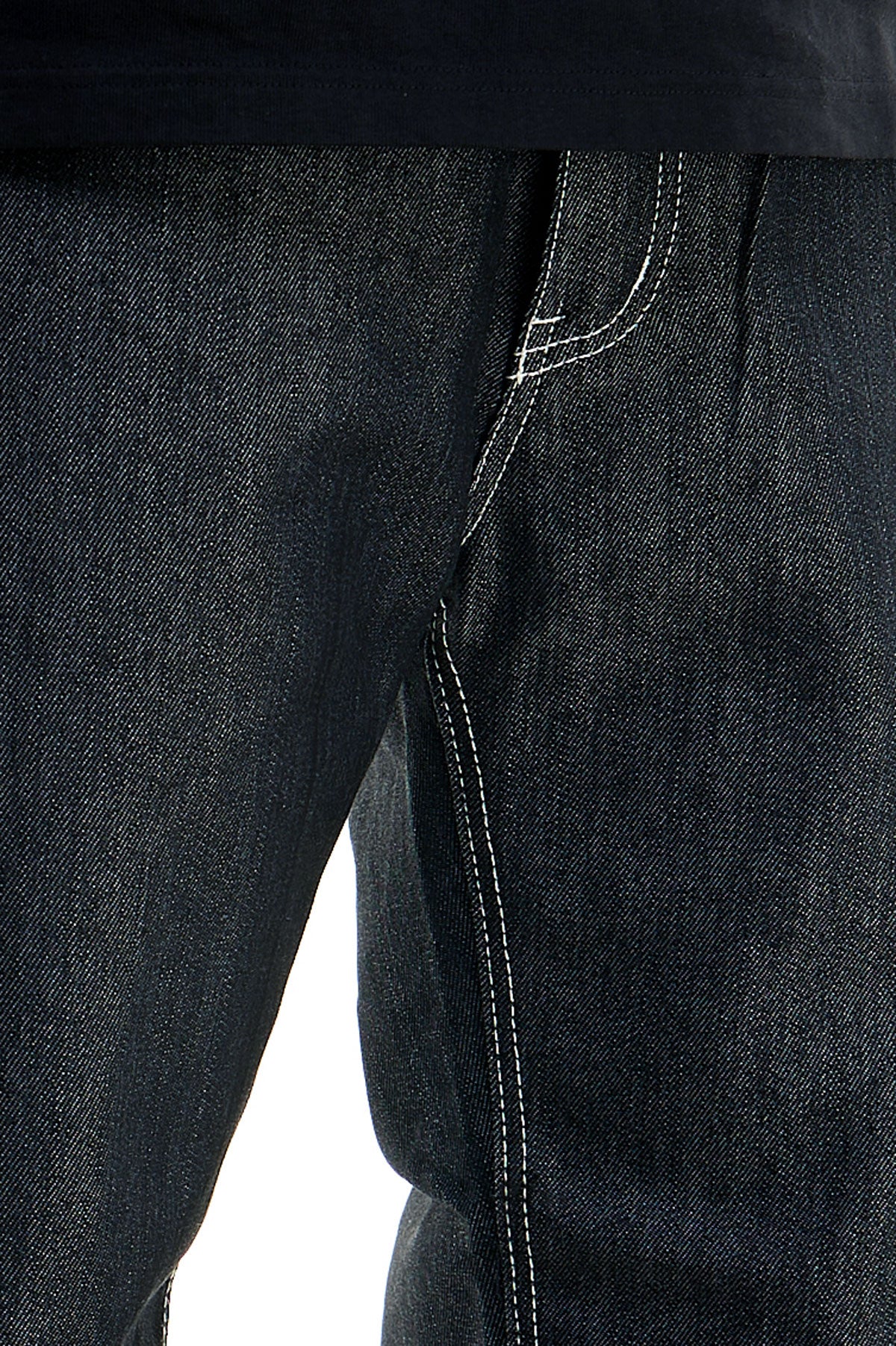 RJ168 Black/White | KDNK Color-Stitch Raw Denim Jeans