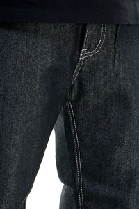 RJ168 Black/White | KDNK Color-Stitch Raw Denim Jeans