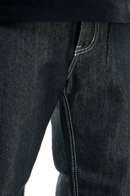 RJ168 Black/White | KDNK Color-Stitch Raw Denim Jeans