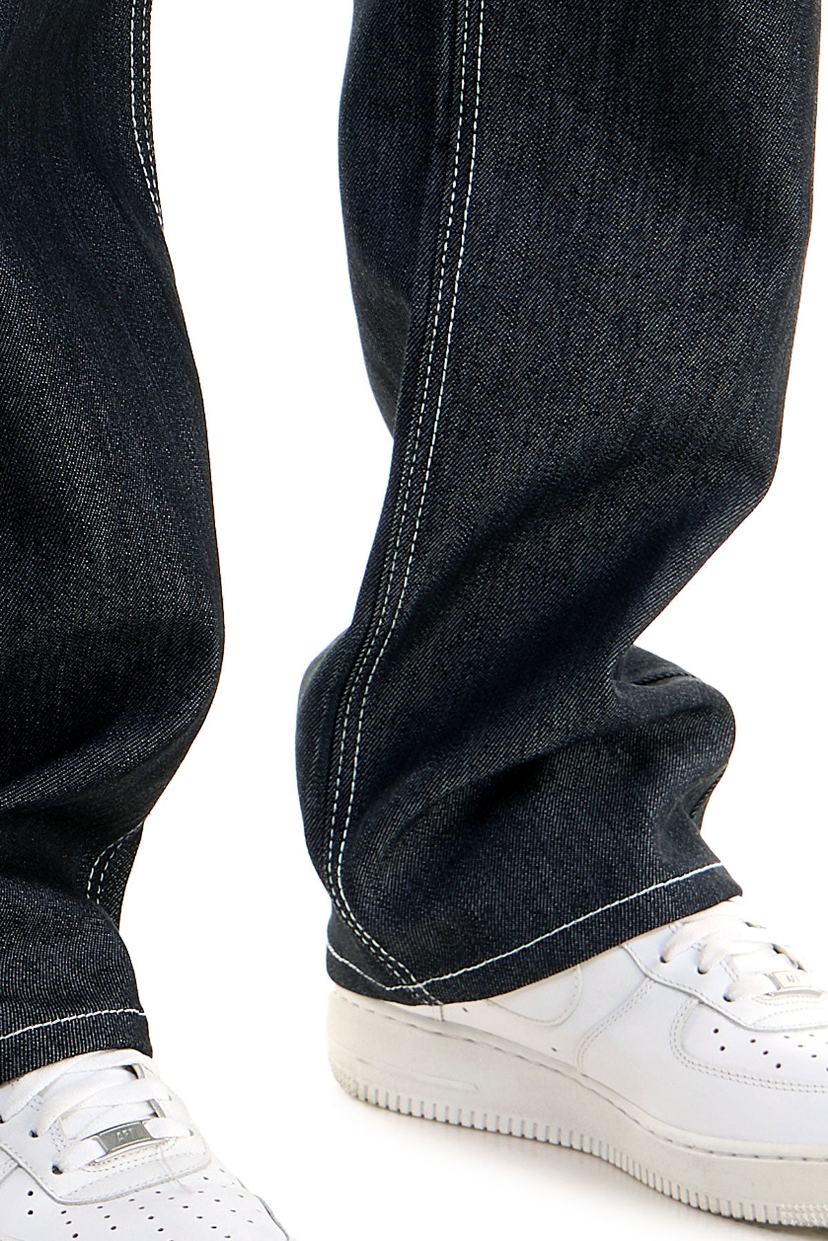 RJ168 Black/White | KDNK Color-Stitch Raw Denim Jeans