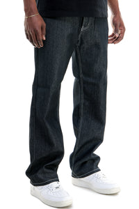 RJ168 Black/White | KDNK Color-Stitch Raw Denim Jeans