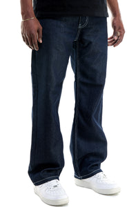 RJ168 Indigo/White | KDNK Color-Stitch Raw Denim Jeans