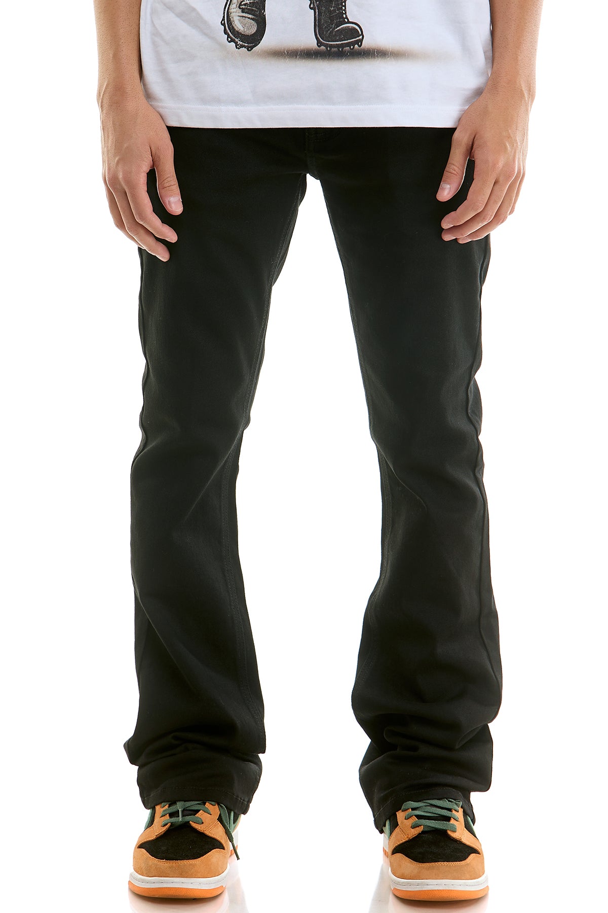 SK202 Jet Black | KDNK Basic Skinny Flare Pants