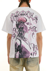 KNT086 White KDNK Graphic Tee