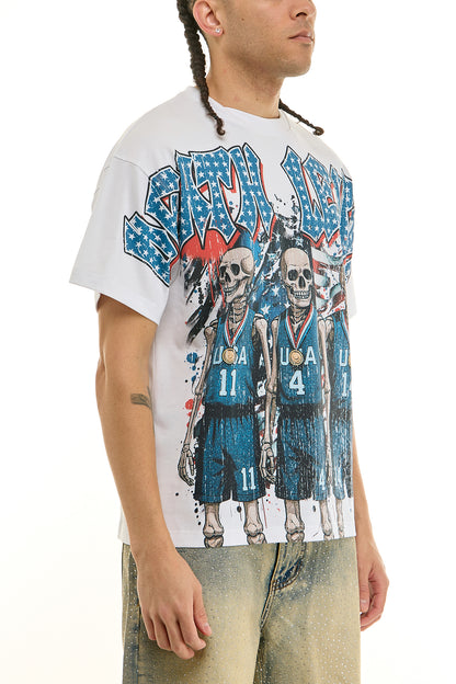 KNT084 White KDNK Graphic Tee
