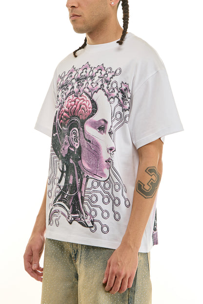KNT086 White KDNK Graphic Tee