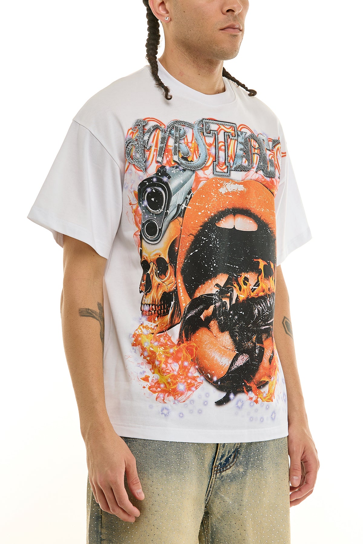 KNT097 White KDNK Graphic Tee