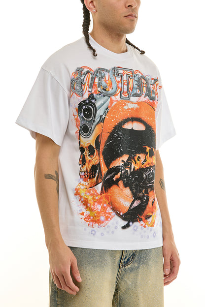 KNT097 White KDNK Graphic Tee
