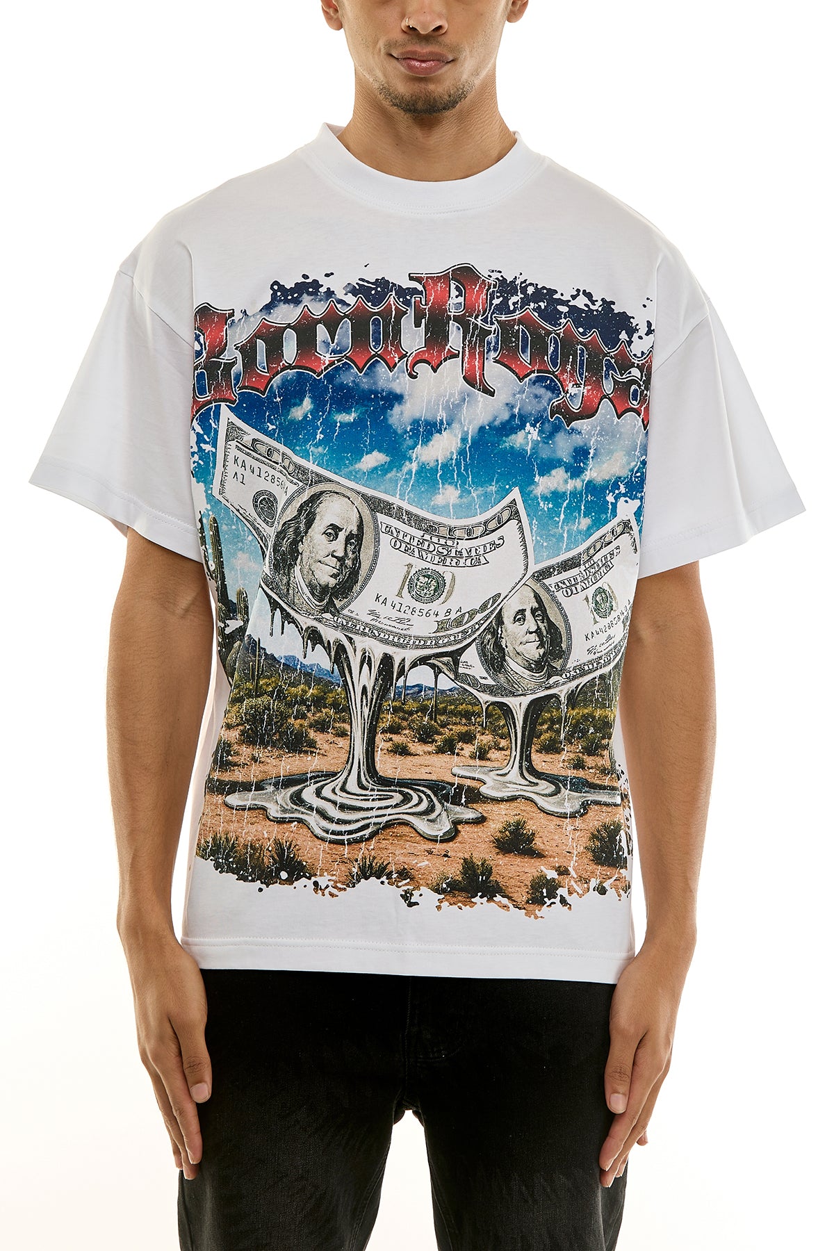 KNT087 White KDNK Graphic Tee